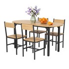     63  Oval Wood Dining Table Set For 4-5 Piece Modern Dining Table Set For Kitch