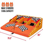 Towable Water Tube  3-person Inflatable Tube   Tow Rope For Tubing  Red