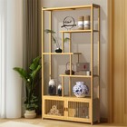 6-tier Bookshelf W  Cabinet Bamboo Tall Chinese Vintage Display Etagere Shelves