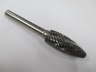 New Usa-made Sh-5 Double Cut 1 2  Flame Shape Carbide Burr W 1 4  Shank