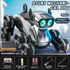 Gesture Control Rc Robot Dog 8-wheel Stunt Toy Music Dancing For Kids Silver