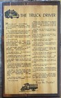 Vintage The Truck Driver Poem Verse Wooden Rectangle Hanging Wall Plaque