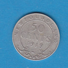 1919 C Newfoundland Fifty Cent Silver Coin