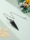Gehecrst Black Obsidian Healing Crystal Pendulum For Divination Dowsing Natur   