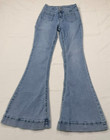 Shyanne Super Bell Bottom Y2k Flare Jeans Womens 28x34 Blue Light Wash Jewels