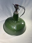 1940s Silva-king 14  Green Porcelain Enamel Industrial Barn Light Vintage