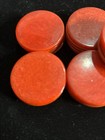 Vintage Marbelized Red 40   s Bakelite Or Catalin Poker checker Chips 45 Pieces