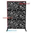 72x35  Black Freestanding Floral Cut   out Metal Privacy Screen For Patio Backyard