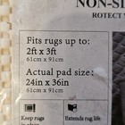 Non-slip Rug Pad Ivory Sz 24 in X 36  In