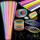 100pcs 22  Glow Sticks - Neon Glow Party Supplies  9-hour Glow Necklaces   Brace