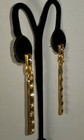 Long Brushed Goldtone Crystal Earrings