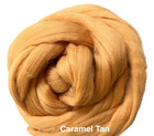 Caramel Tan Wool Roving For Wet needle Felting And Spinning Into Yarn Crafts