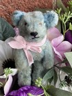 Rare Antique Small Steiff Schuco Type Blue Silk   Bear Rod Jointed Nice 5    Look