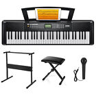 Donner Dek-200 Electronic Keyboard 61 Key With Stand Bench Microphone 300 Tones