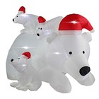  6ft Christmas Inflatable Decorations Polar With Santa Hat Blow Up Bear Family