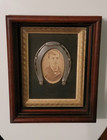 Antique Victorian Era Metal Horseshoe Shadowbox Picture Frame Antique Portrate