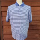 Polo Golf Ralph Lauren Striped Pima Cotton Golf Polo Shirt Blue White L Preppy