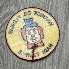 Vintage Warrick Co Klowns Hadi Temple Masonic Clown Patch Embroidered Yellow