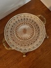 Vintage  round  crystal Plate  Brass Holder-stand  Mint  7549