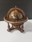 Vintage World Globe With Zodiac   Astrology Signs On Wooden Stand