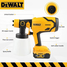 For Dewalt 20v Cordless Paint Sprayer Brushless Airbrush Spray Gun Tool
