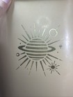 Vintage Mcm Atomic Celestial Sun Moon Plastic Wastebasket Starburst Garbage Can