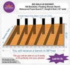 Big Floating Bench For Walk-in Shower   6 Brackets   2  Foam Core   8 Ft Length
