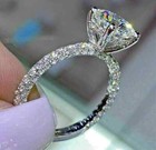 3ct Round Cut Lab Created Diamond Wedding Engagement Ring 14k White Gold Plated