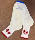 New Twin City tck  Set Of 12 Pair Of Quarter High Cheer Socks white red  Adult M