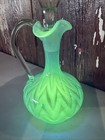 Vintage Blue Art Glass Cruet W Stopper Handblown 7 1 2 High Read Description
