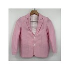 Seersucker Suit Boys 10 Pink White Striped Blazer Pants Set Summer Lightweight