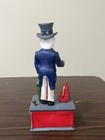 11 5    Vintage Uncle Sam Mechanical Bank Cast Iron W Stopper - As Is