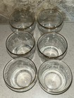Set Of 6 Clear Cut Glass Rocks Glasses  Decorated Gold Rim  Round
