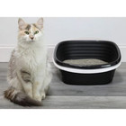 Large Sifting Cat Litter Box 2 Open Top Pans With Litter Tray Black