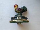 Vintage Cast Iron Farmhouse Kitchen Door Stop Wedge Chicken Rooster Cockerel 