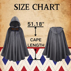 Men Hooded Velvet Cloak Adult Medieval Renaissance Cape