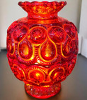 L e  Smith Large Vintage Moon And Stars Amberina Glass Fairy Lamp 8 1 4  Mint 