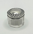 Antique Sterling Silver Vanity Jar W J Myatt Birmingham 1905 Cut Glass Lid Gilt