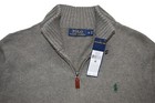  new - Polo Ralph Lauren Mens Classic 1 2 Zip Cotton Sweater- Fawn Grey - S- 4xl
