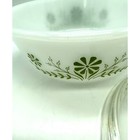 Vintage Glass Bake Green  White Daisy Casserole Pyrex Lid