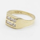 Baby Rectangle Cz Ring Real 10k Yellow Gold Size 1