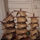 Vintage Wooden Model Spanish War Ship Boat