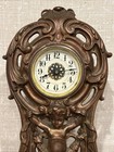 Antique Cast Brass Or Bronze Art Nouveau Figural Cherub Clock - Working 
