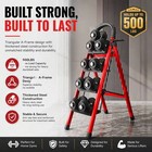Folding 5 4 3 Step Ladder 350lb Heavy Duty Steel Portable Anti-slip