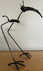 Vintage Metal Bird Stork Sculpture Modern Art Object Shoemaker Mid Century Mcm
