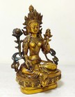 Excellent Vintage Buddhism Bronze God Buddha Bodhisattva Tara green  Old Statues