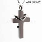Cross Urn Necklace For Ashes Cremation Pendant Memorial Keepsake Jewelry Black