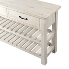Bowery Hill Farmhouse Barn Door Solid Wood Sofa Console Table Antique White