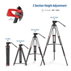 Neewer Tp37d 74  Video Tripod W fluid Head  17 6lb Load