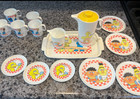 Vintage Chilton Sesame Street Plastic Childs Play Dish Set 29 Pcs Plates  Cups 